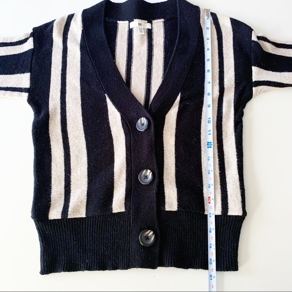 BP striped button sweater cardigan black and cream size xxs - Picture 9 of 9